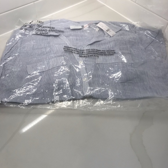 NY & CO. SAPPHIRE STRIPED BLOUSE NEW - Picture 4 of 8